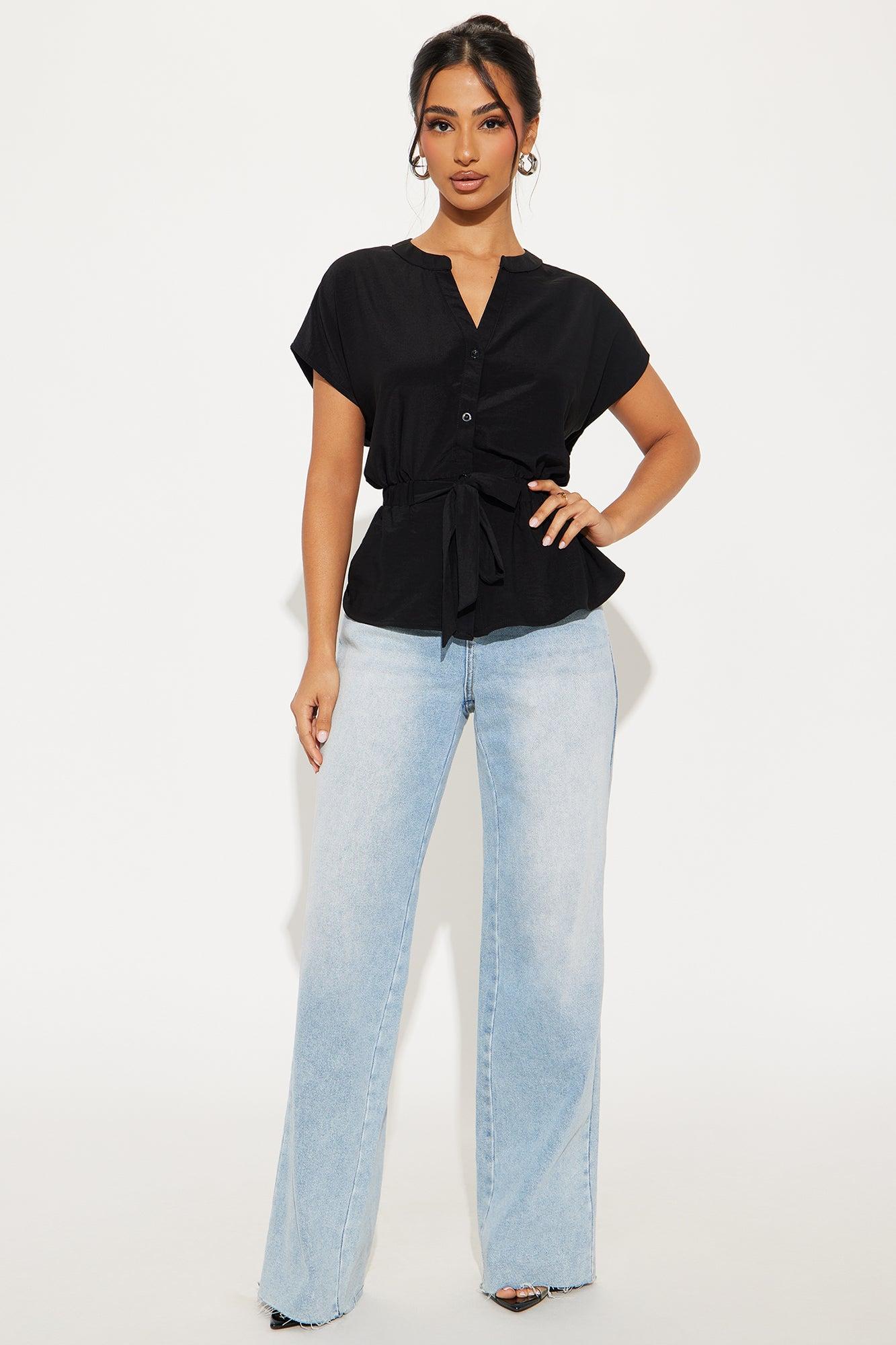 No Time Passed Blouse Top - Black Product Image