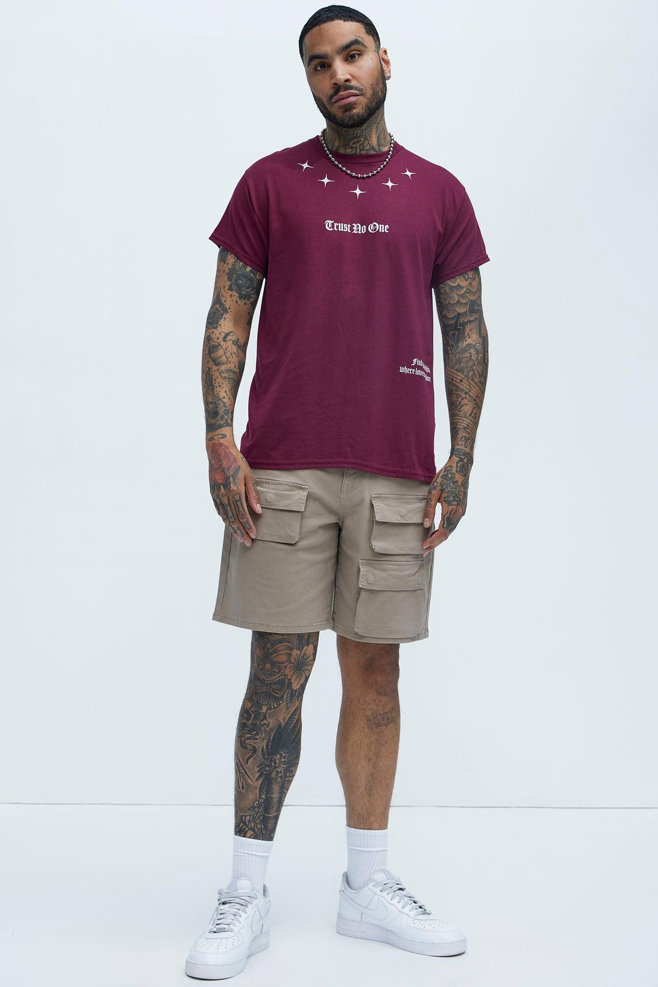 Trust Yourself Short Sleeve Tee - Burgundy Product Image