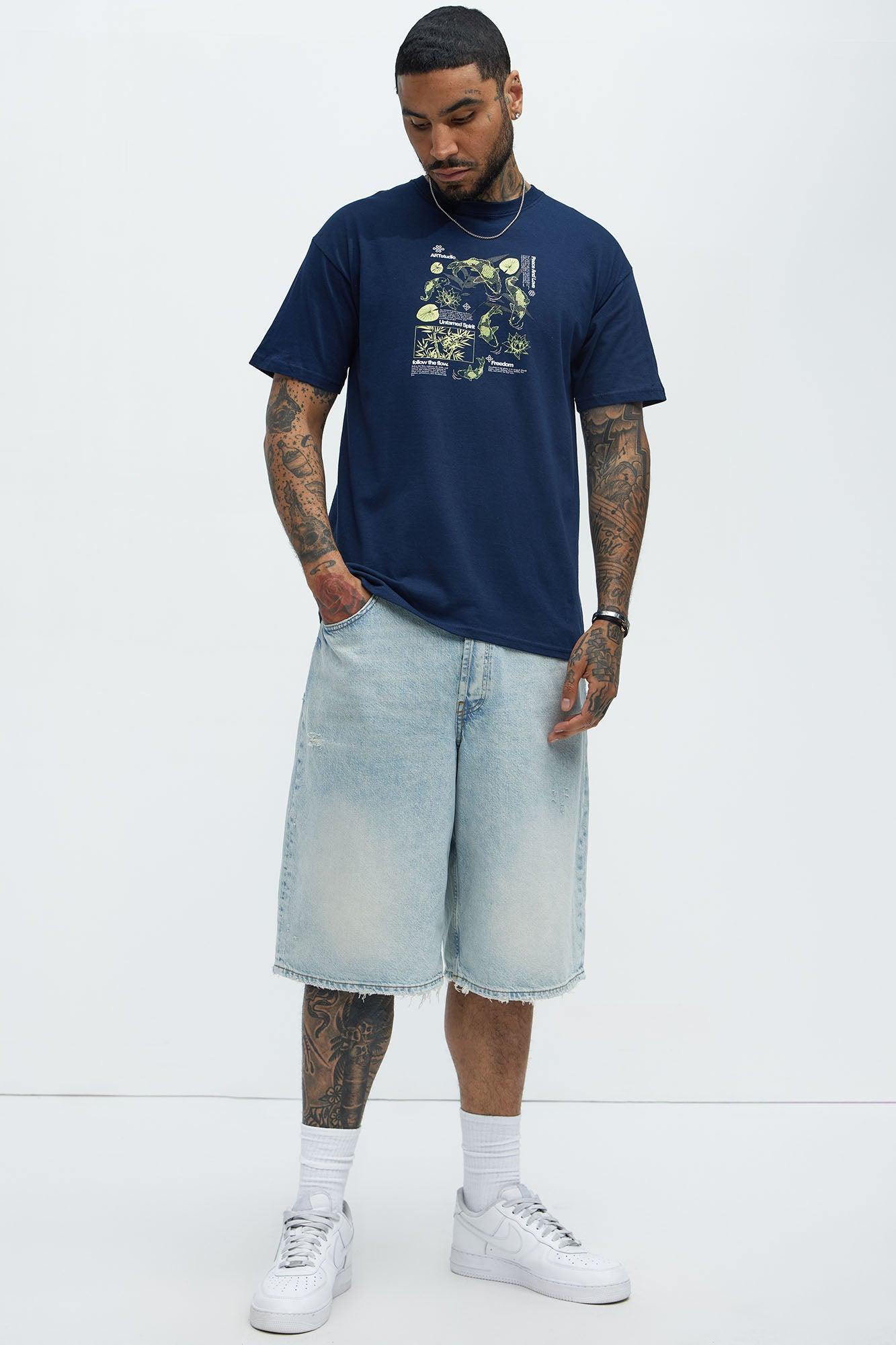 Follow The Flow Short Sleeve Tee - Navy Product Image