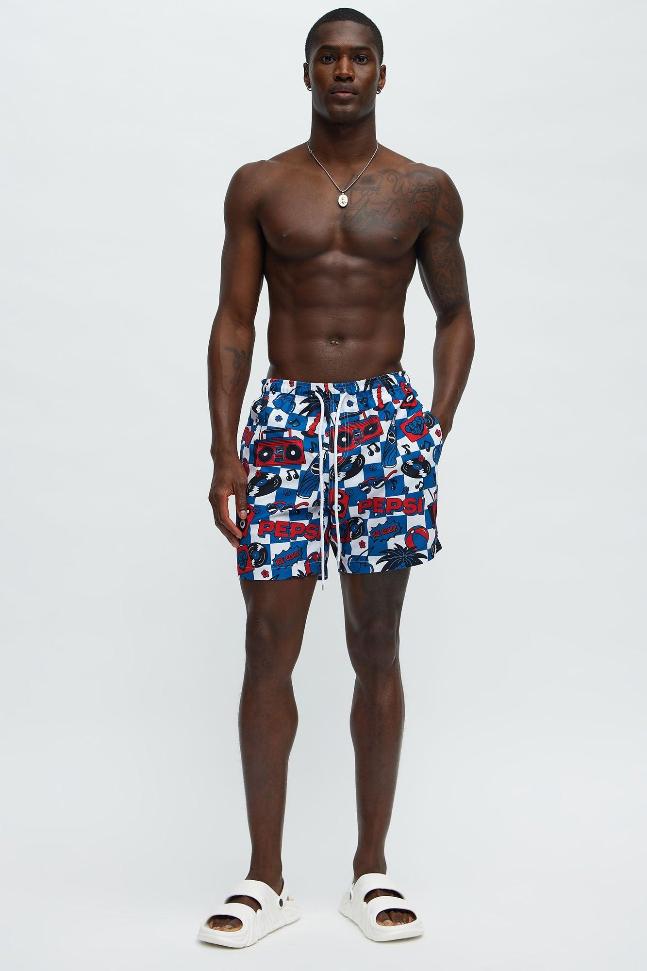 Pepsi Splash Swim Classic Trunk - White/combo Male Product Image