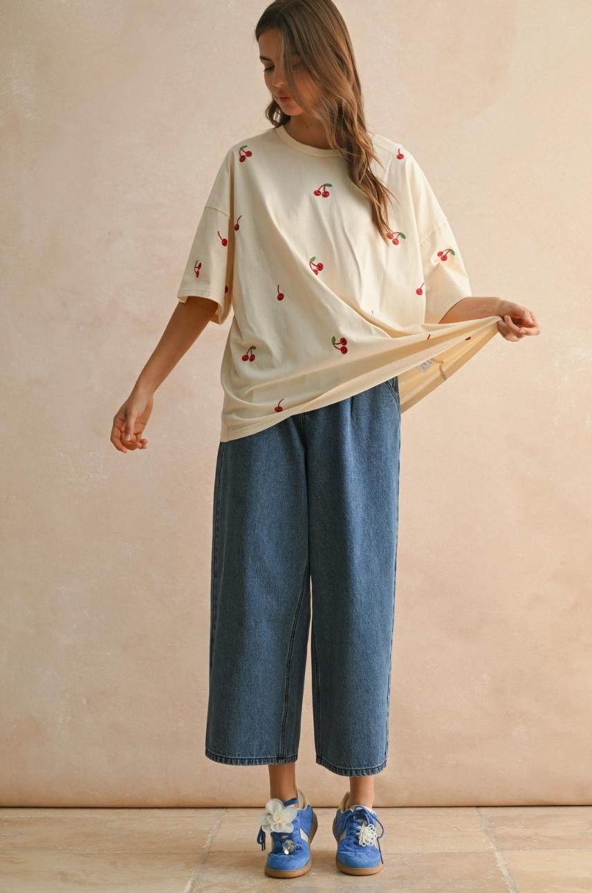 Cherry Embroidered Tee Product Image