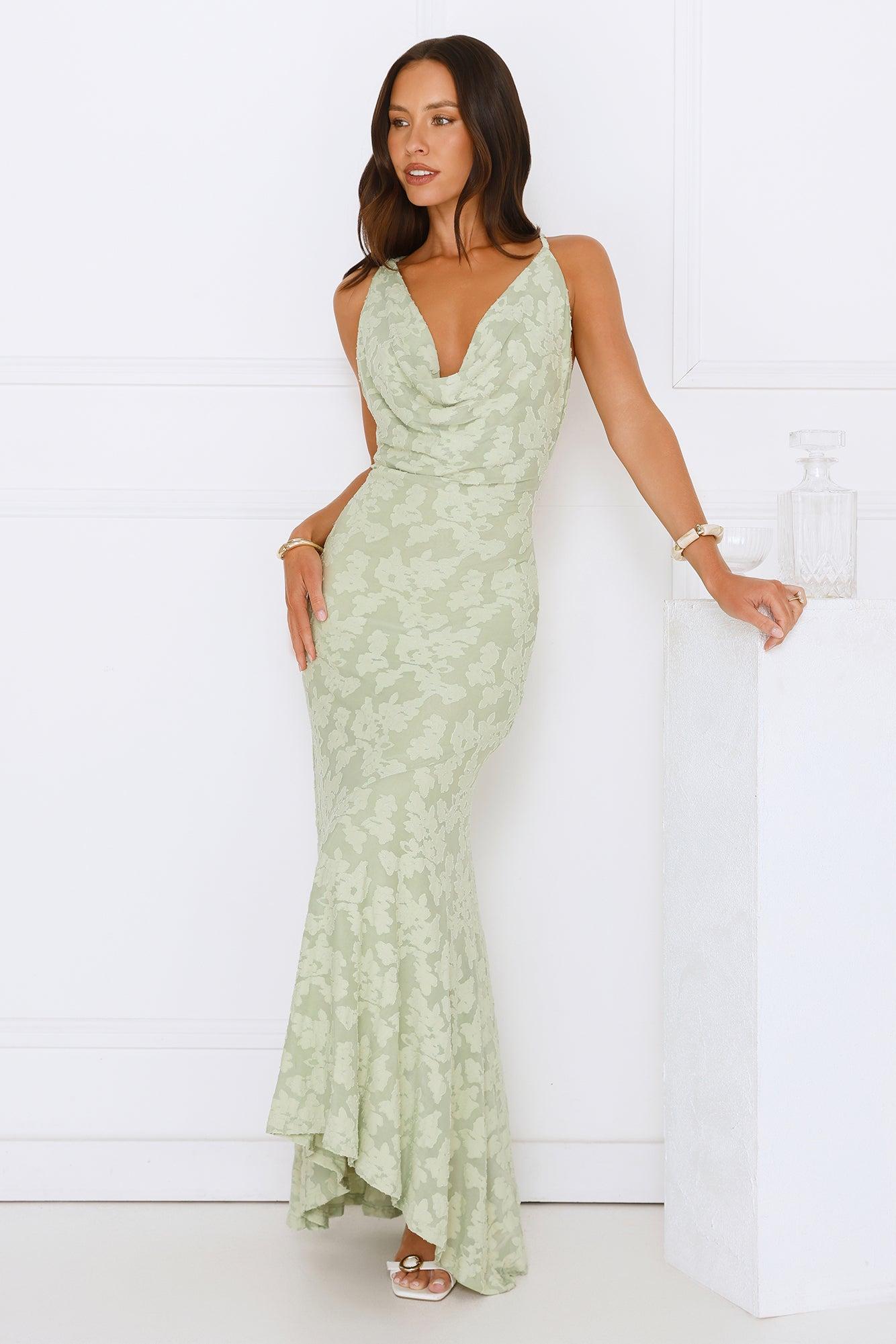 Pretty Haze Maxi Dress Sage Product Image