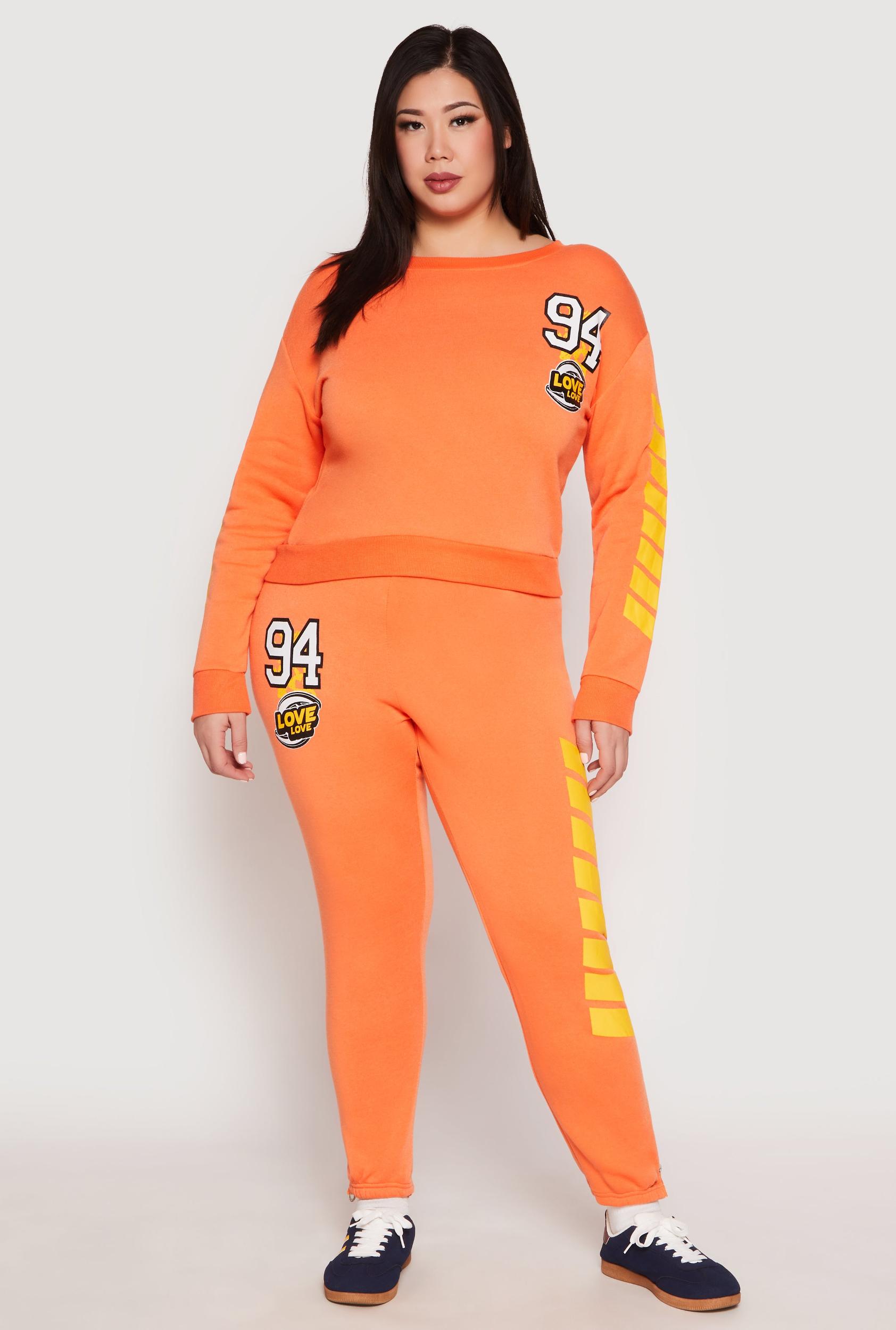 Womens Plus Size 94 Love Graphic Zip Hem Sweatpants Product Image