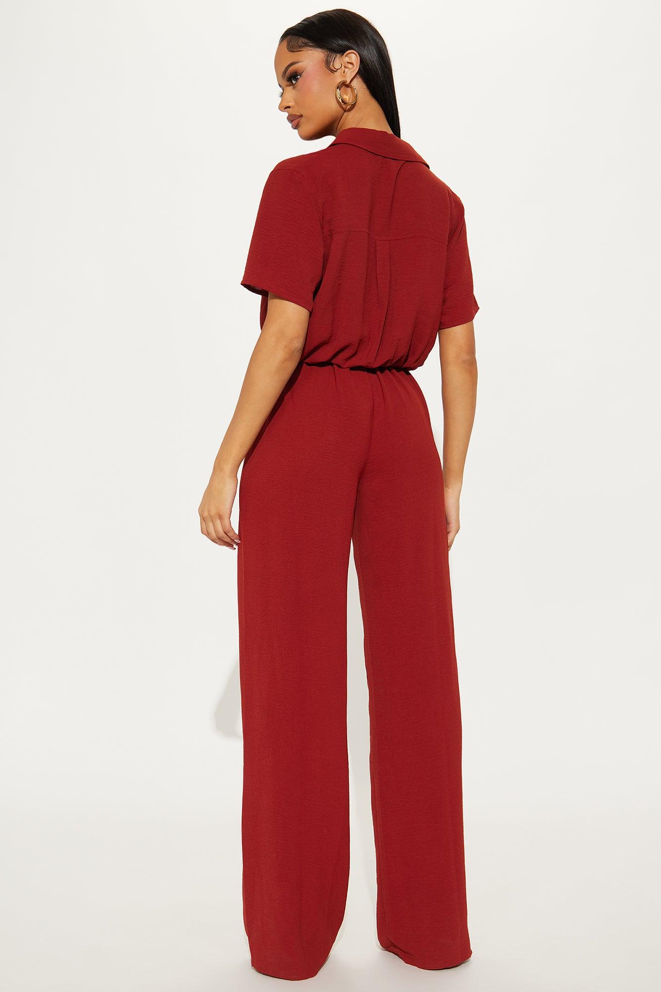 Makenzie Short Sleeve Jumpsuit - Rust Female Product Image