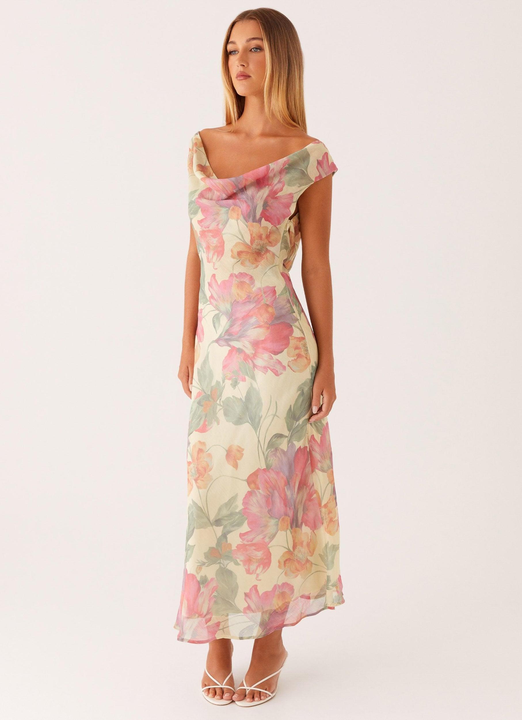 Role Model Maxi Dress - Yellow Peony Product Image