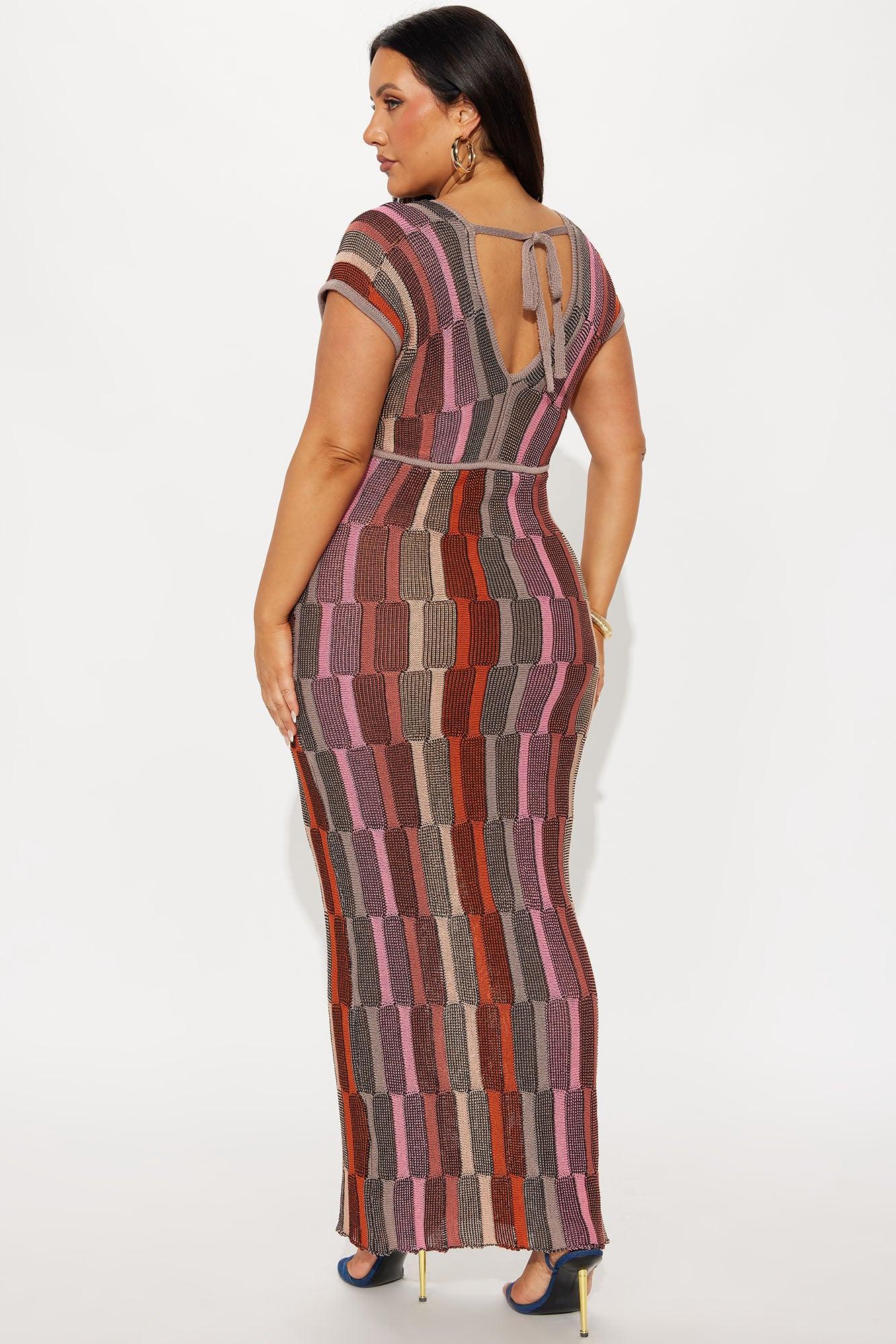 Sia Knit Maxi Dress - Mauve/combo Female Product Image