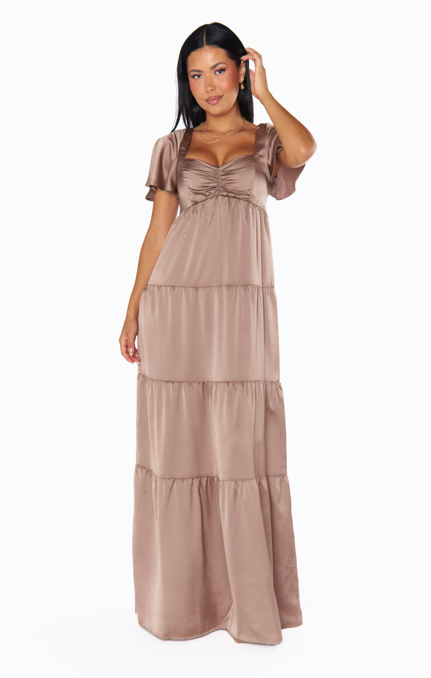 Nicole Maxi Dress ~ Dune Luxe Satin Product Image