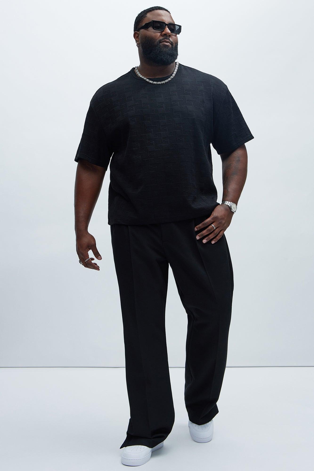 Ethel Textured Knit Relaxed  Short Sleeve Tee - Black Product Image