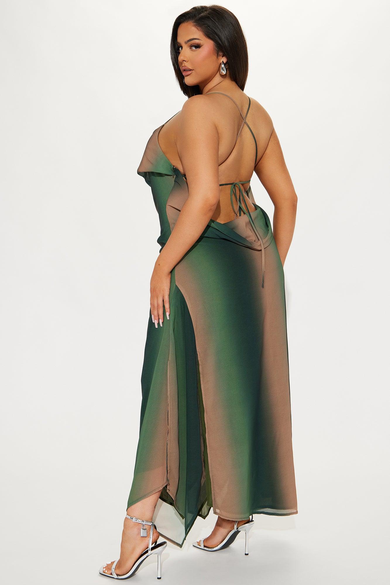 Kira Chiffon Maxi Dress - Hunter Product Image