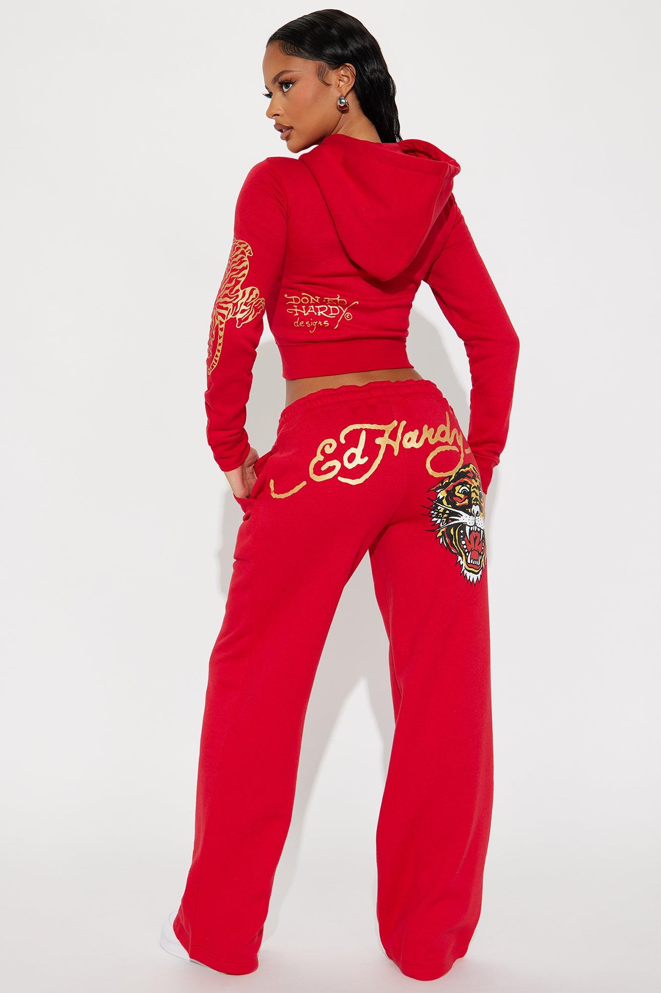 Ed Hardy Tiger Pant Set - Red Product Image
