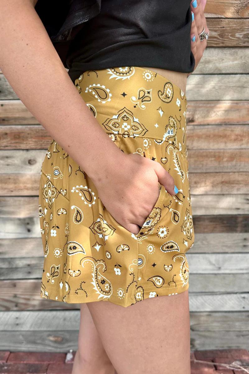 Sterling Kreek Bandana Babe Yellow Shorts Product Image