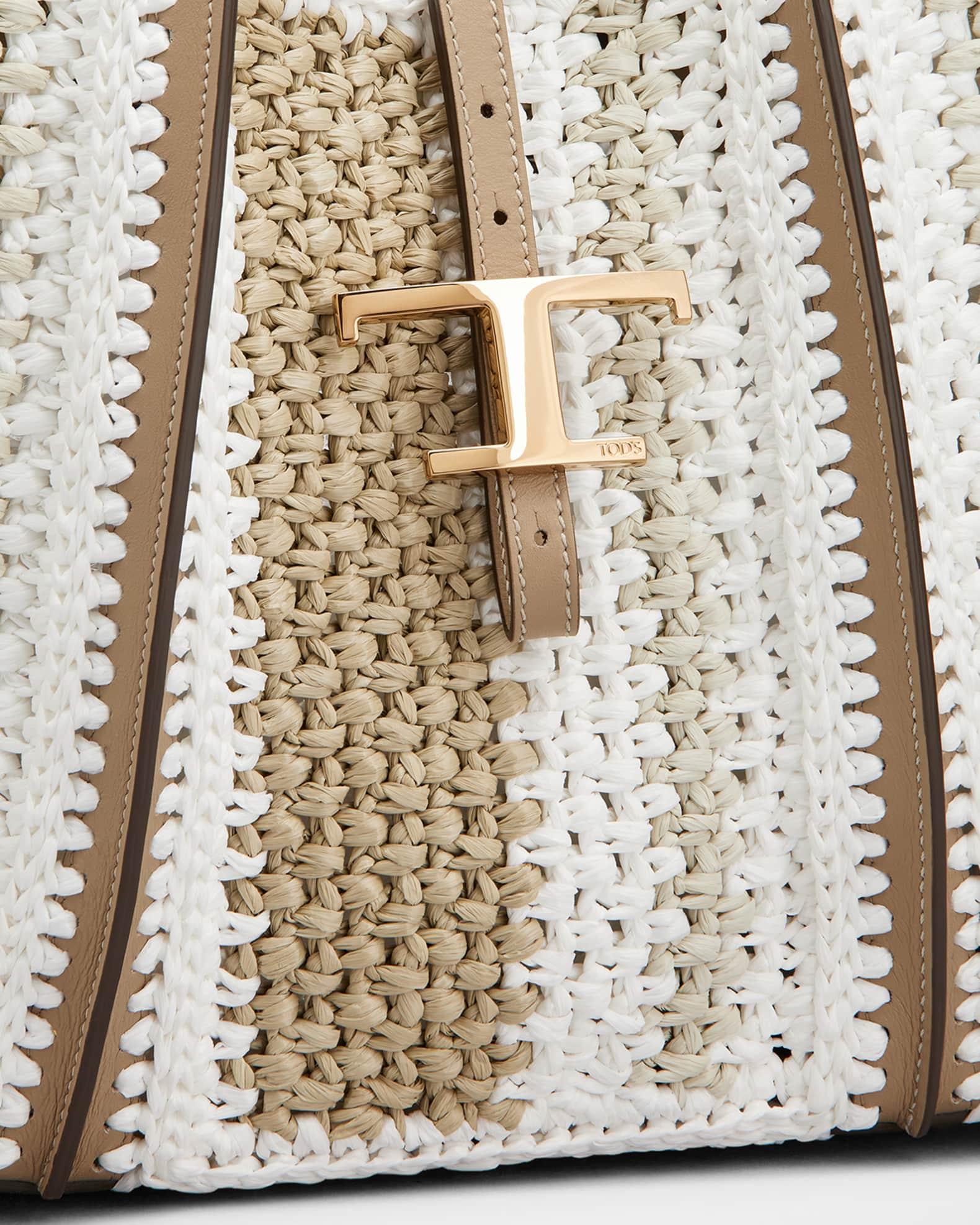 Mini Tricolor Snake-Print Leather Shopping Tote Bag Product Image