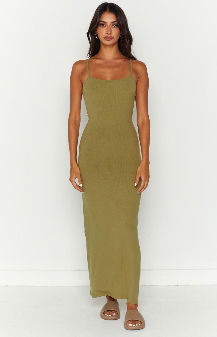 Melrose Khaki Maxi Dress Product Image