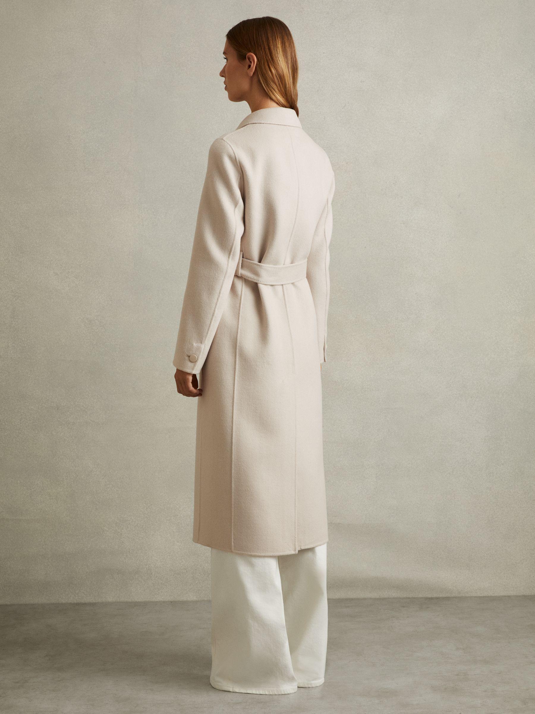 Wool-Blend Double-Breasted Blindseam Coat in Neutral Product Image
