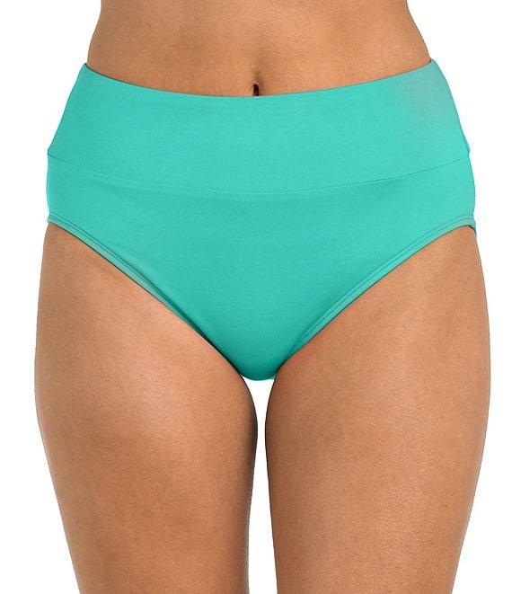 24th & Ocean Solid High Waist Swim Bottom Product Image