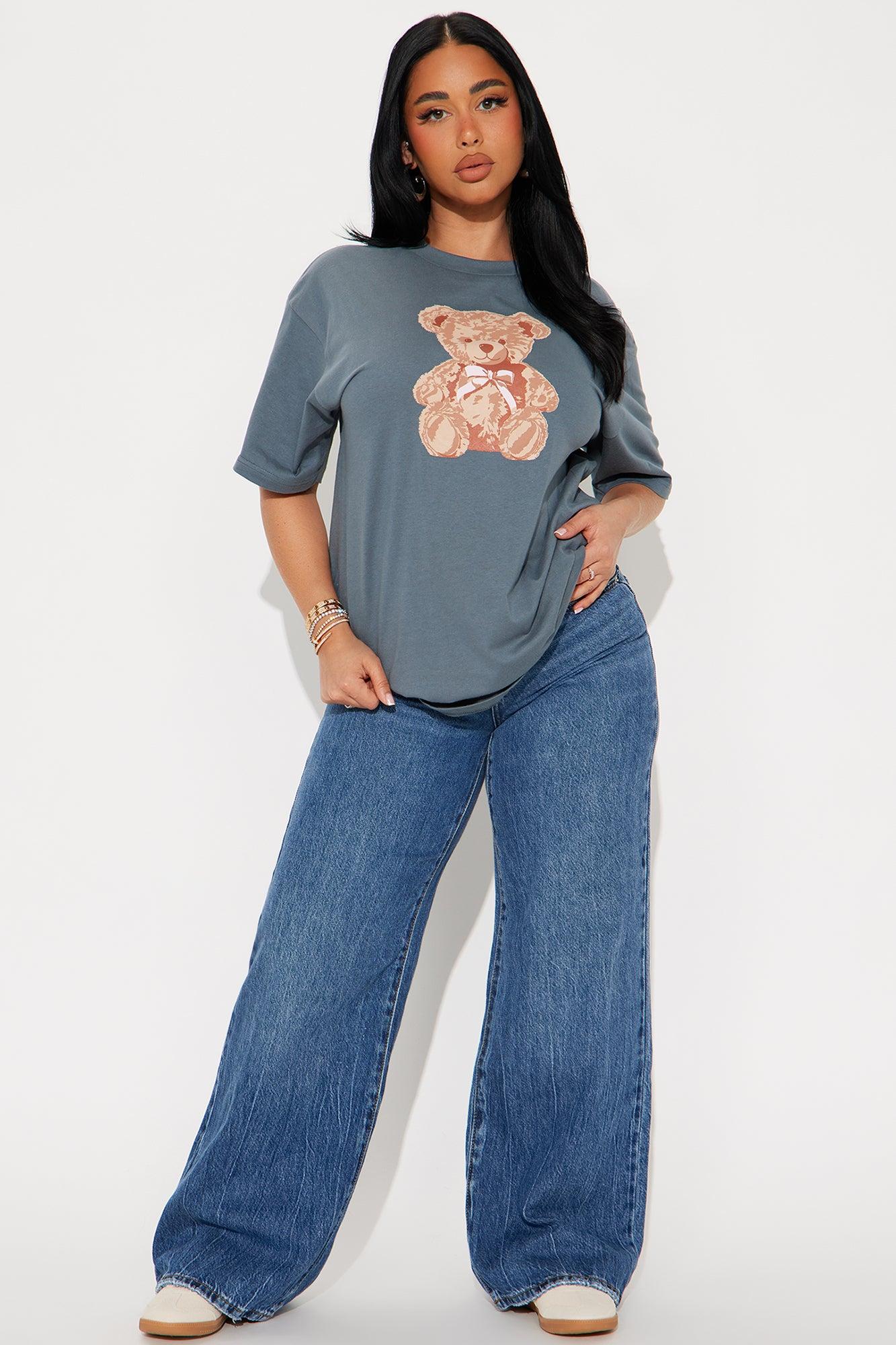 Bear Hug Oversized Tee - Charcoal Product Image