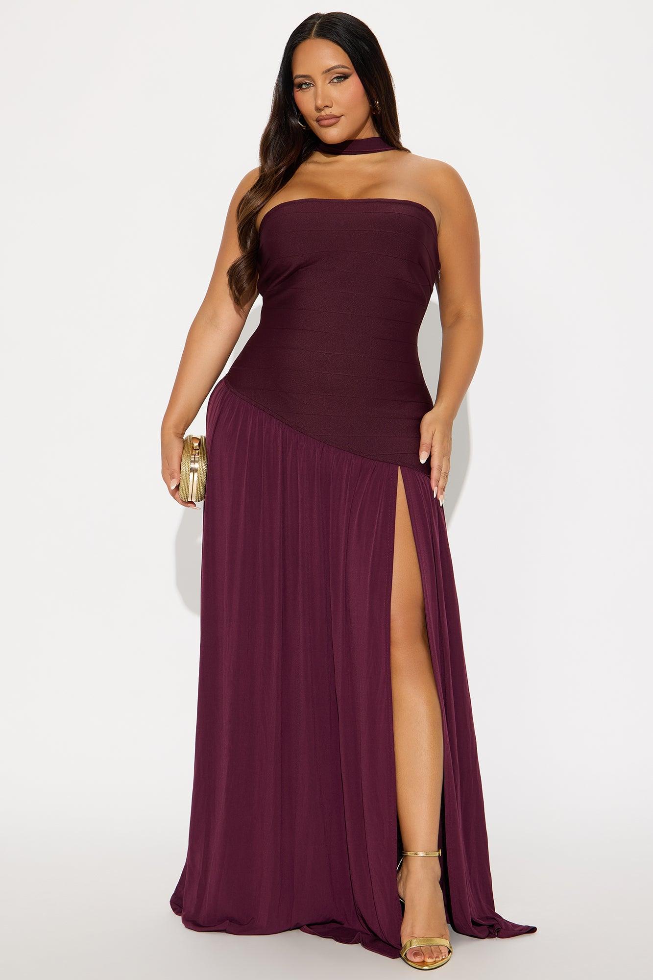Amelia Drop Waist Bandage Gown - Plum Female Product Image