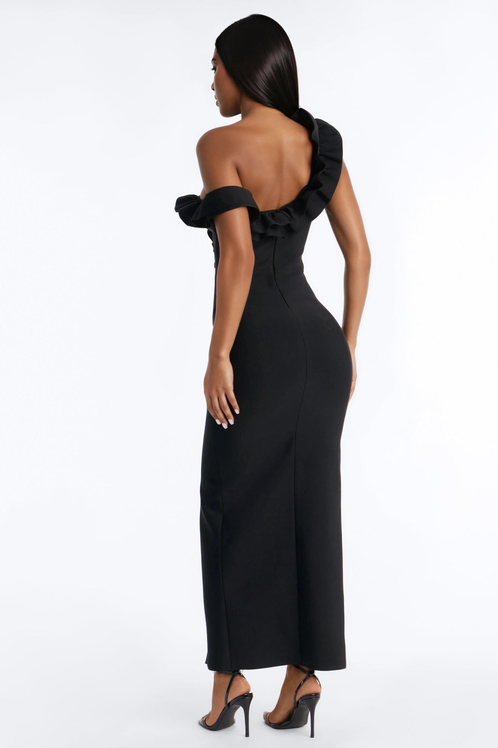 Simone Ruffle Bandage Maxi Dress - Black Female Product Image