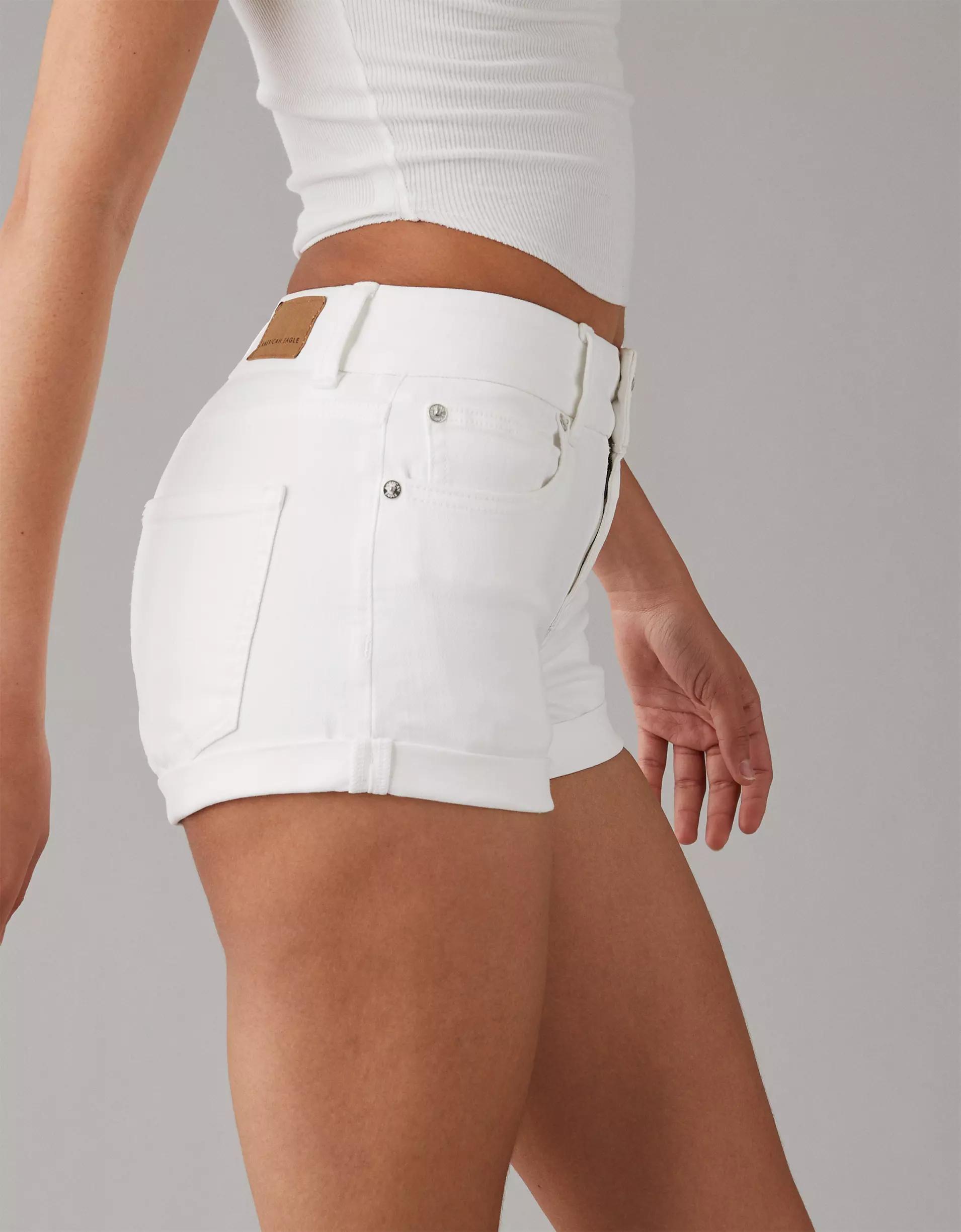 AE Next Level Curvy High-Waisted Denim Short Short Product Image