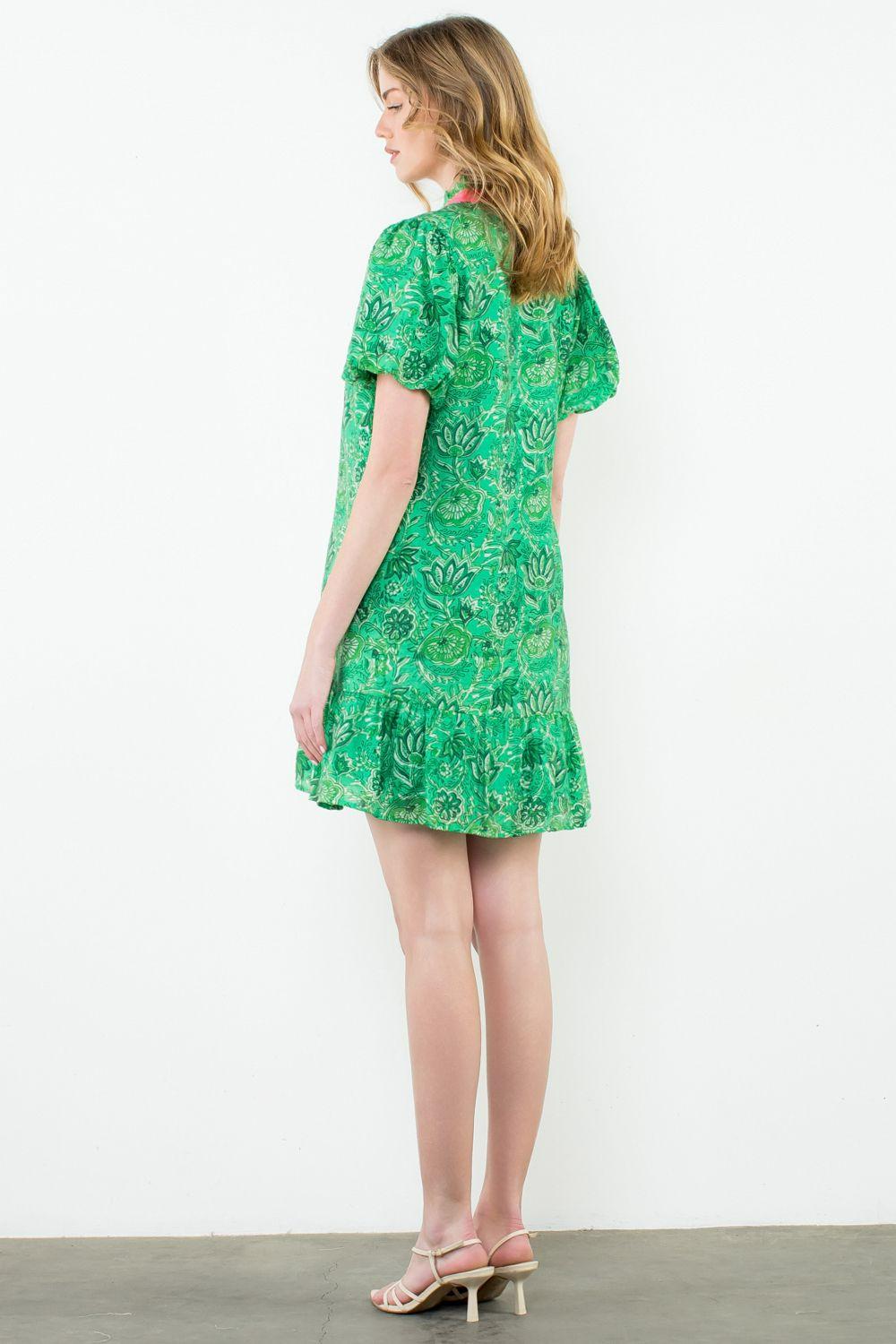 Puff Sleeve Floral Dress Product Image