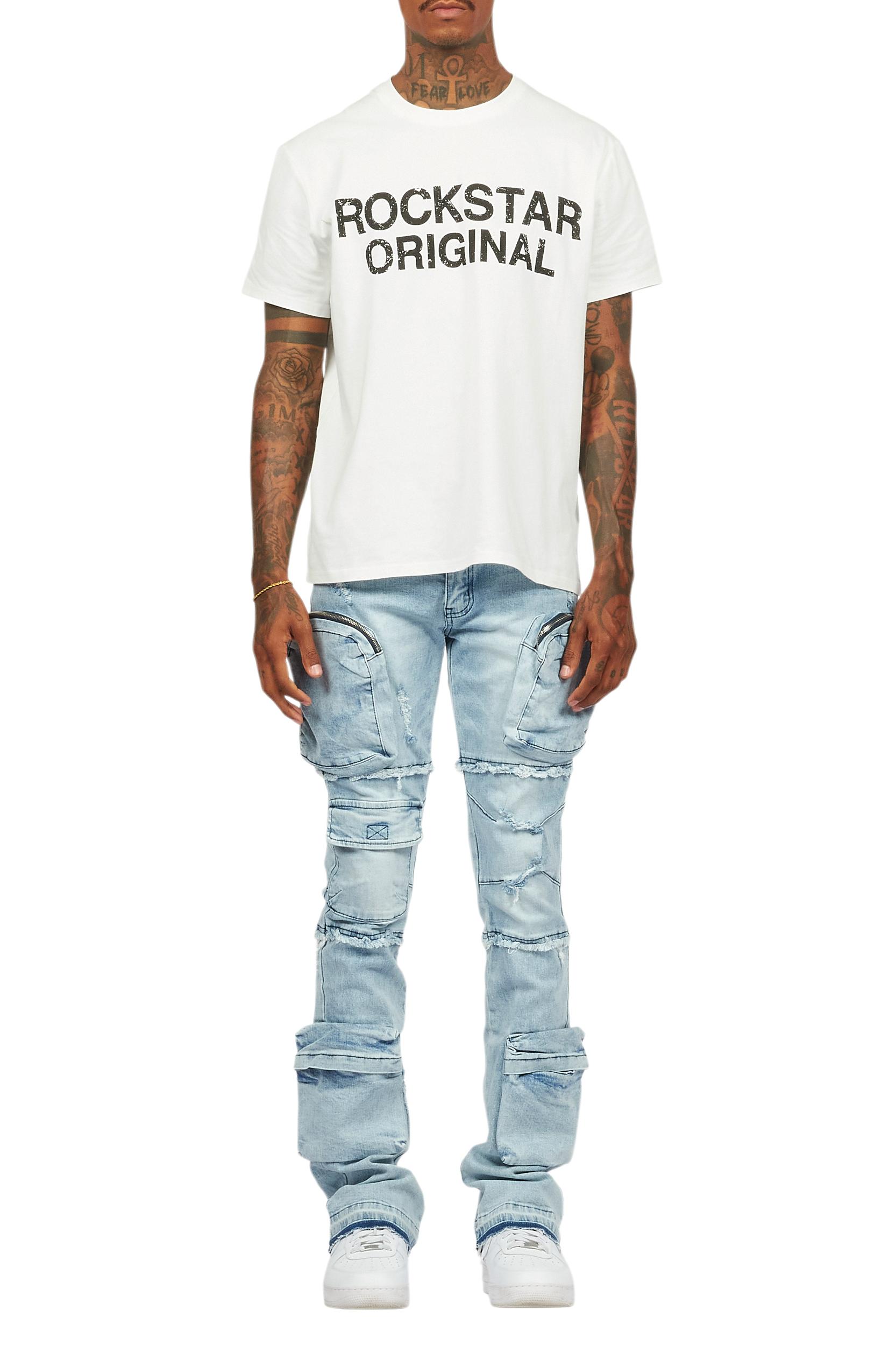 Shift Light Blue Stacked Flare Jean Male Product Image