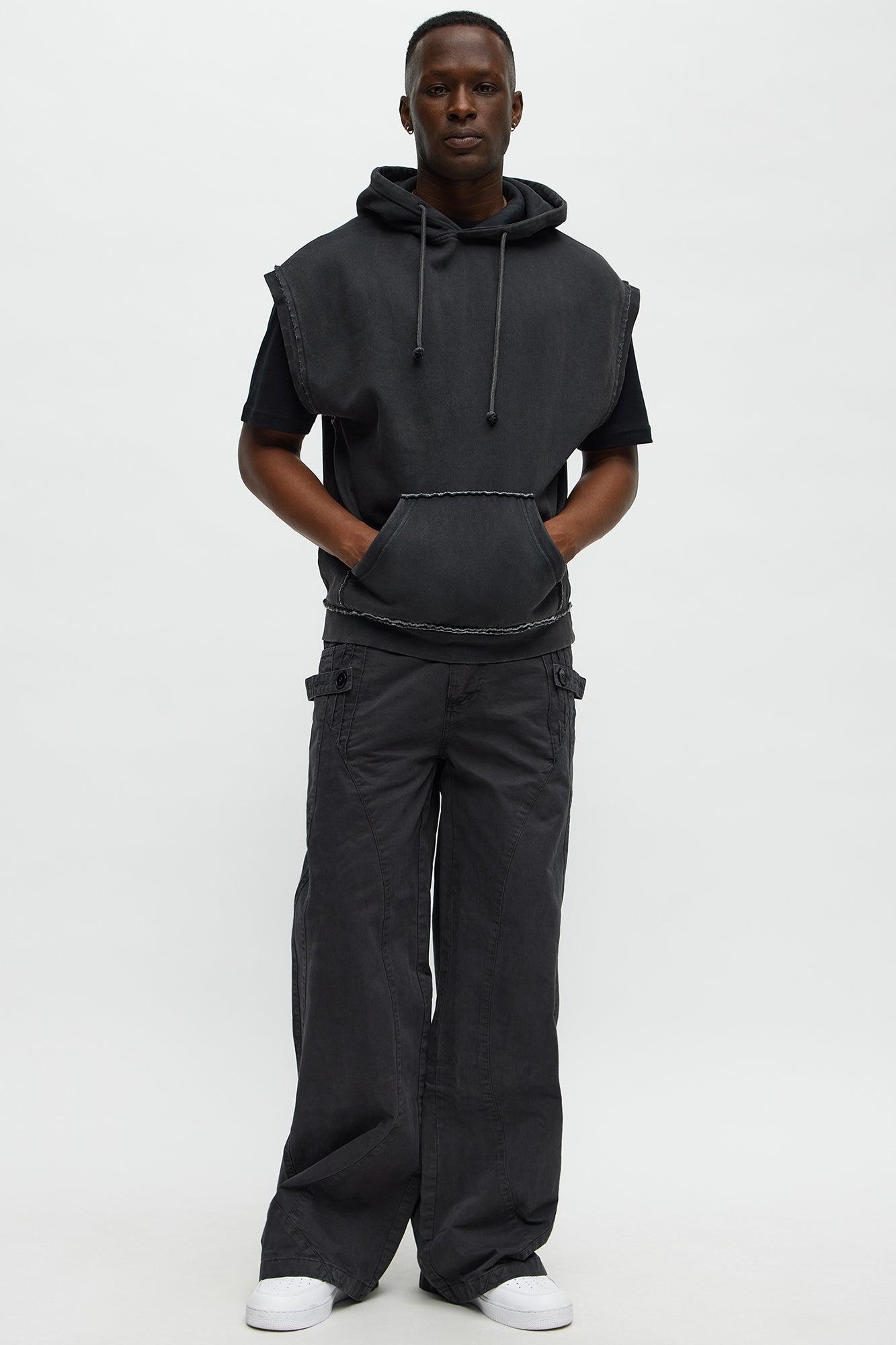 Scrappy Sleeveless Hoodie - Charcoal Male Product Image