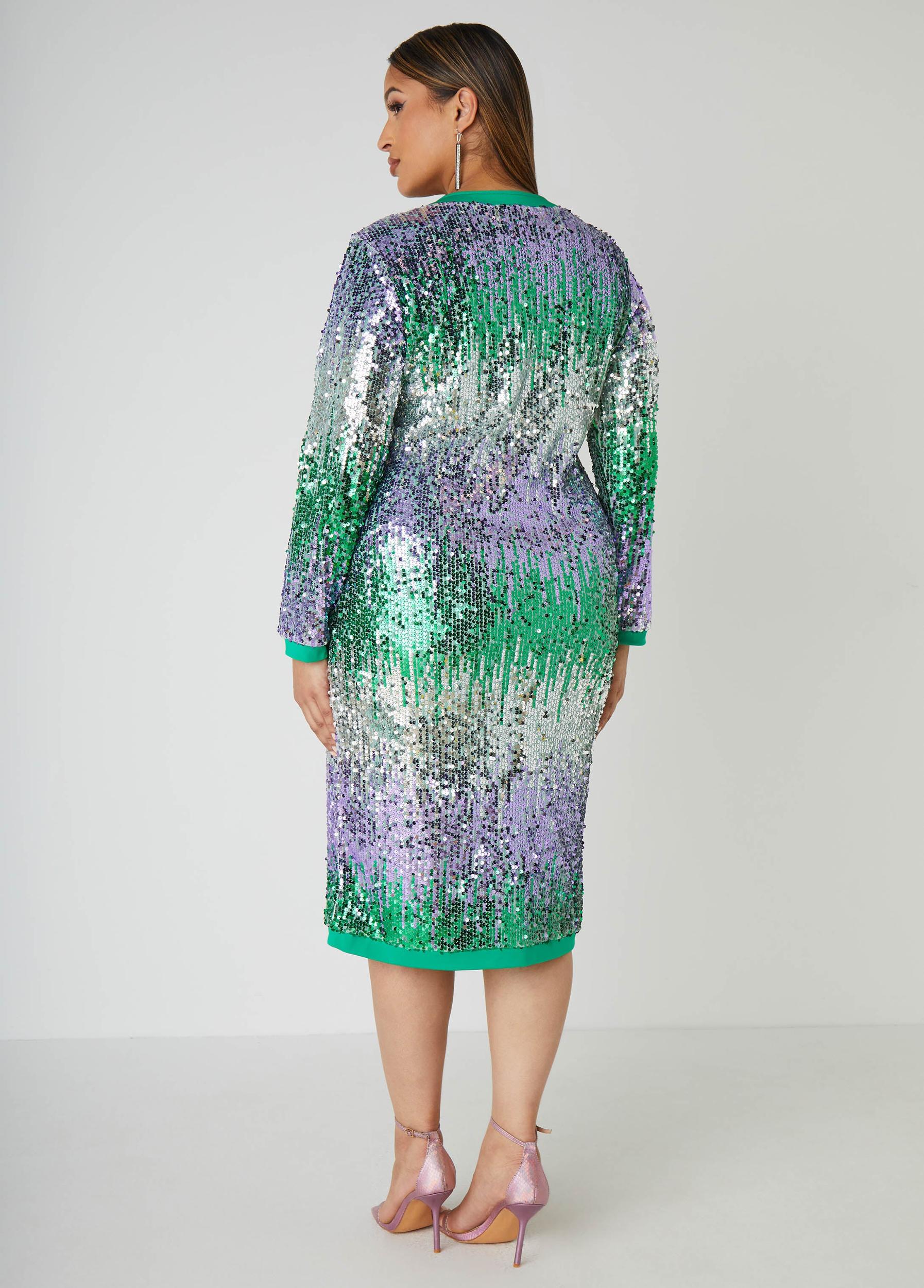 Ombre Sequined Bodycon Dress Product Image