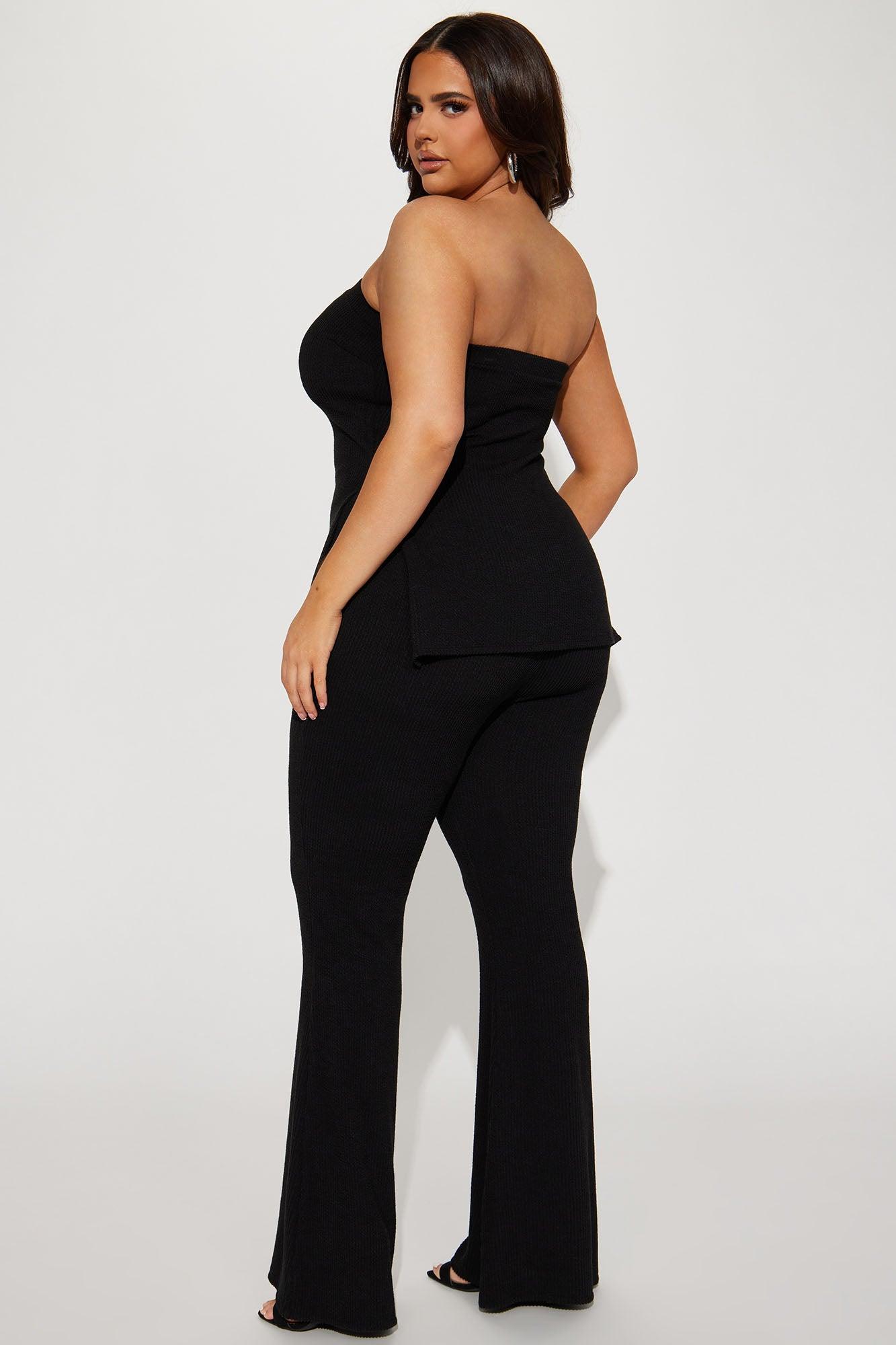 Highly Recommend Ribbed Pant Set - Black Product Image