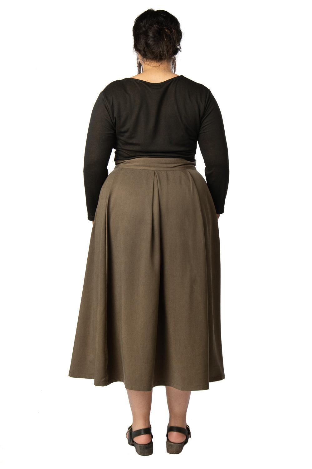 Rue Skirt in Olive Tencel Product Image