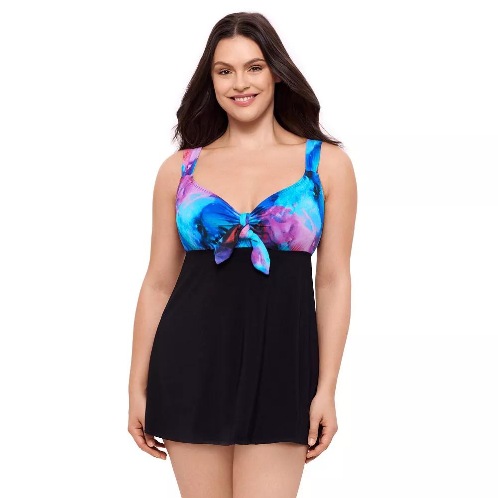 Womens Great Lengths Tie Front Swimdress One-Piece Swimsuit Product Image
