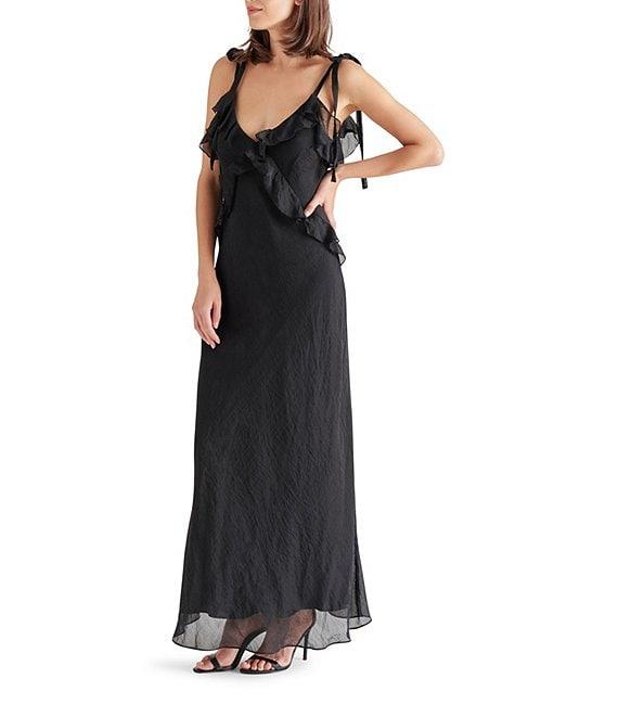 Steve Madden Adalina V-Neck Sleeveless Ruffle Maxi Dress Product Image