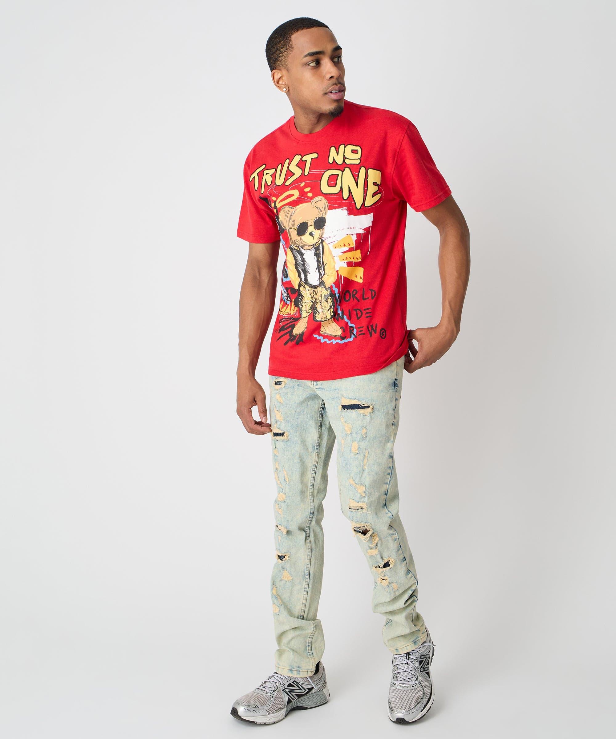 Trust No One Short Sleeve Tee - Red Product Image