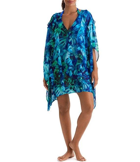Mimi Flamingo Saltwater Tie Dye Breeze Poncho Swim Cover-Up Product Image