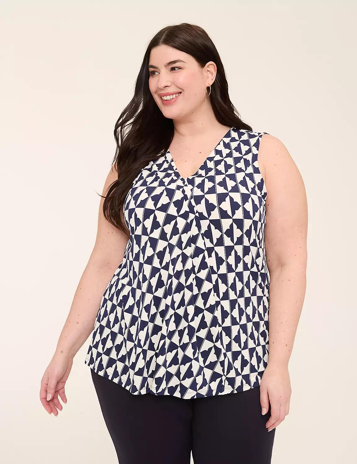 Swing Sleeveless Pleat-Front Top Product Image