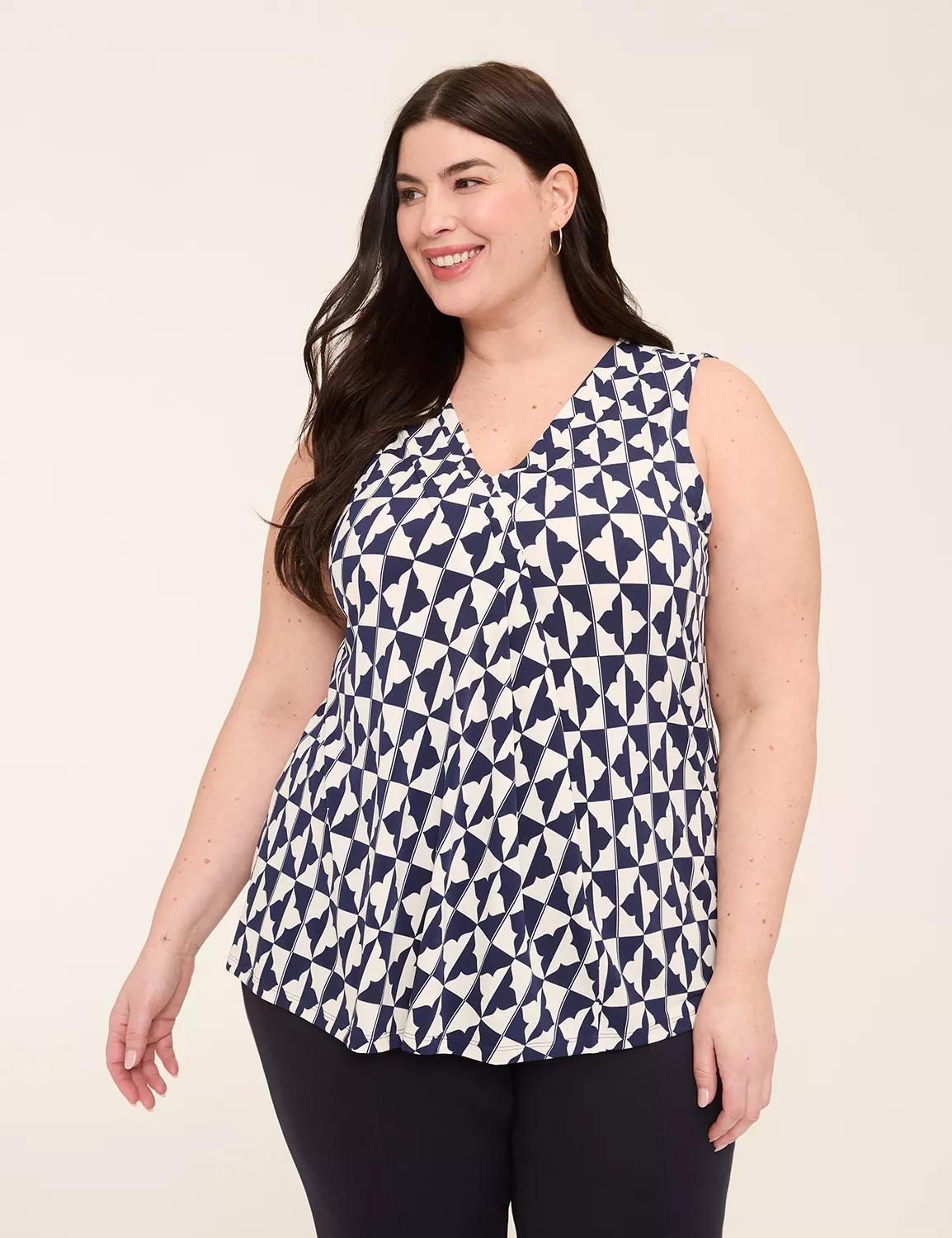 Swing Sleeveless Pleat-Front Top Product Image