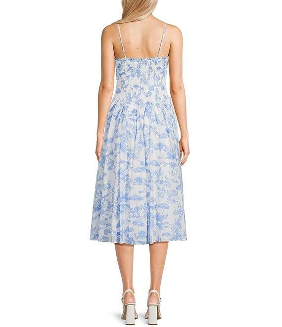 B. Darlin Floral Print Smocked Bodice Midi Dress Product Image