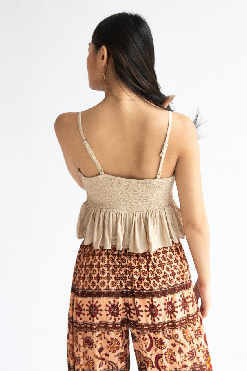 Floral Crochet and Gauze Cami Product Image