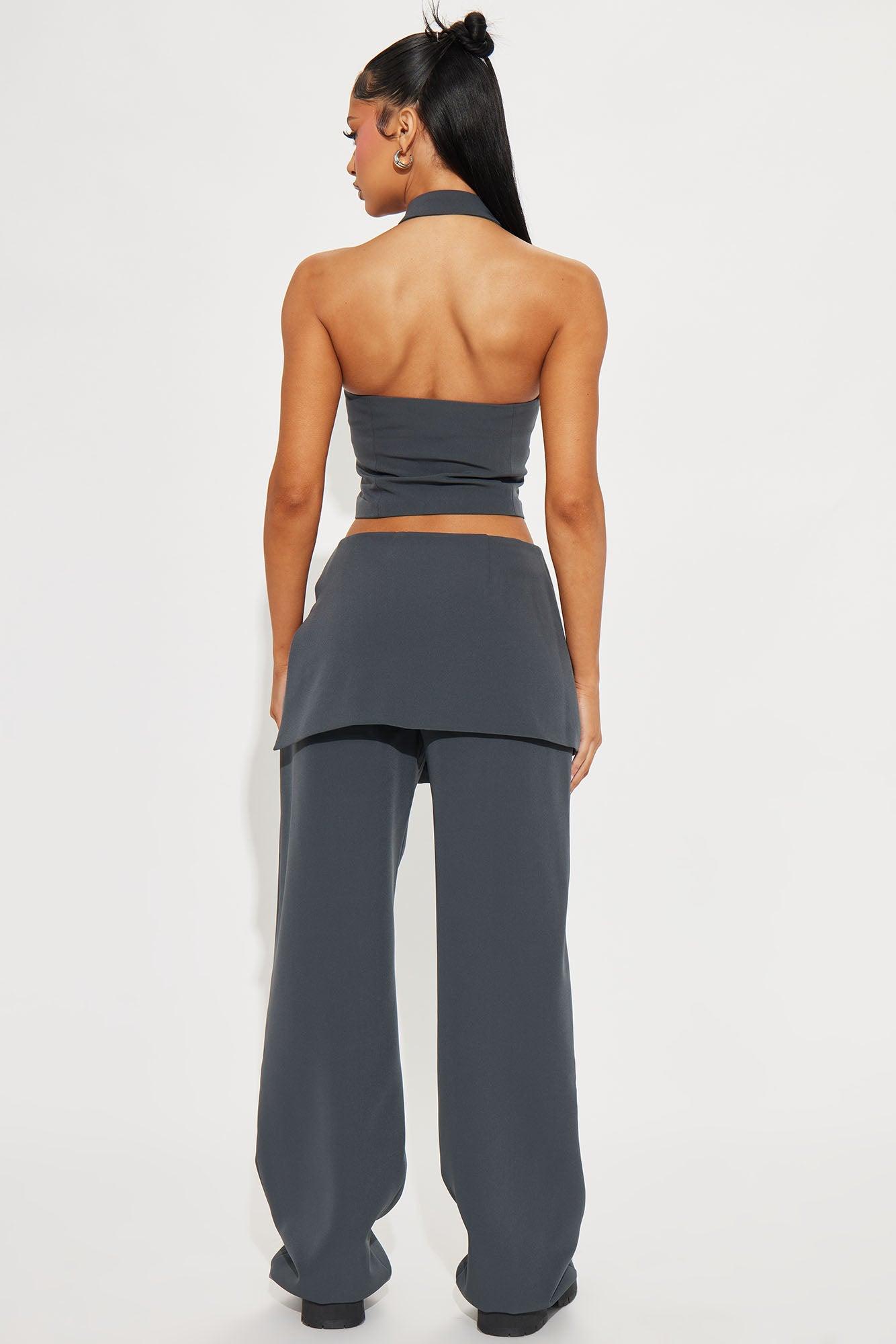 Shelly Vest Pant Set - Grey Product Image