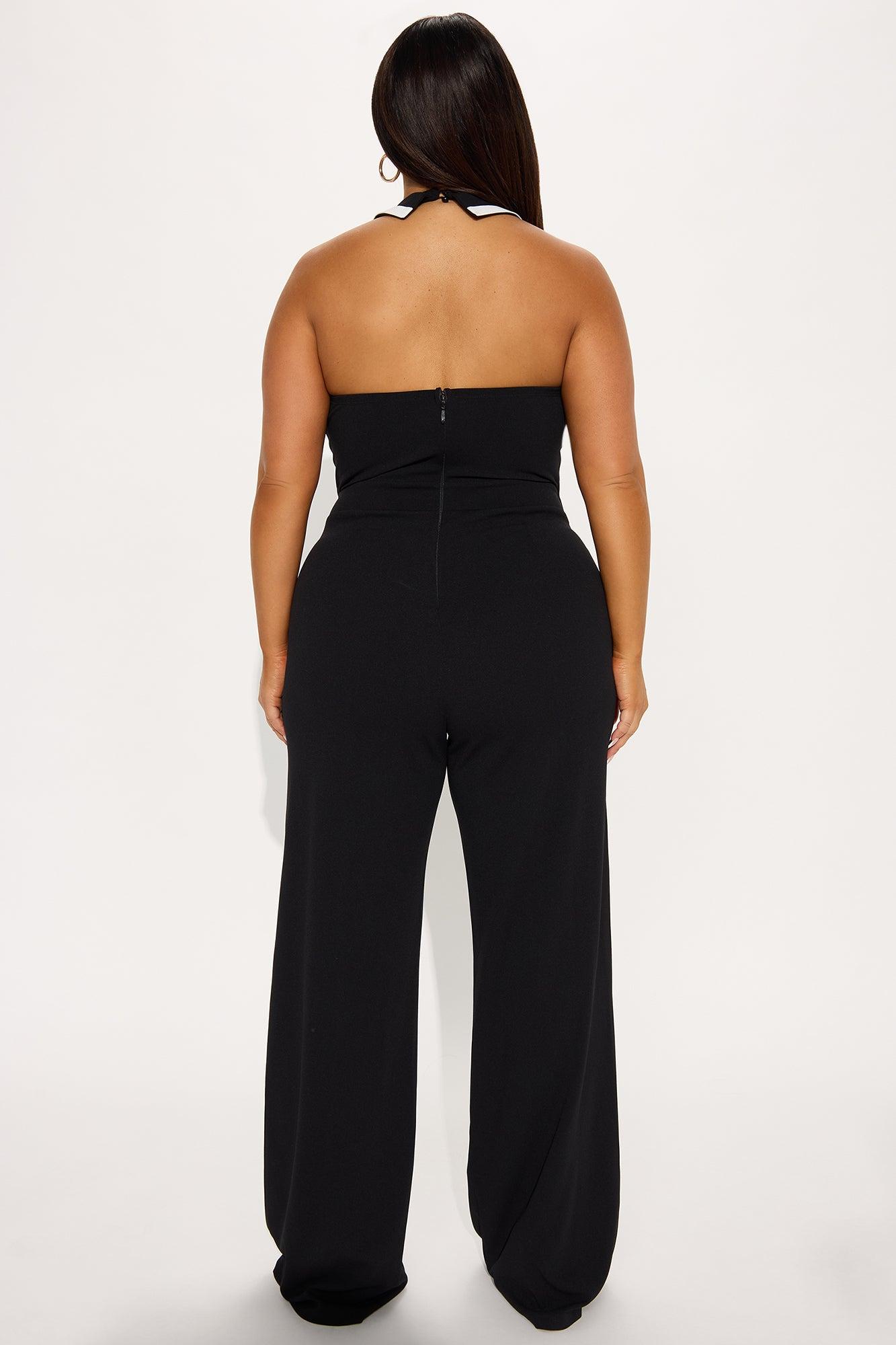 Imari Halter Jumpsuit - Black/White Product Image