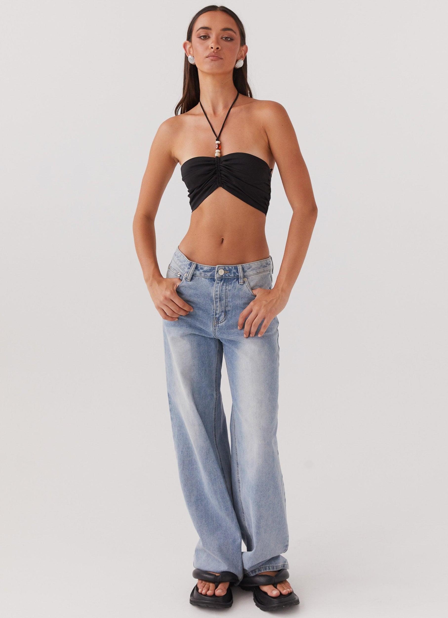 Greta Beaded Top - Black Product Image