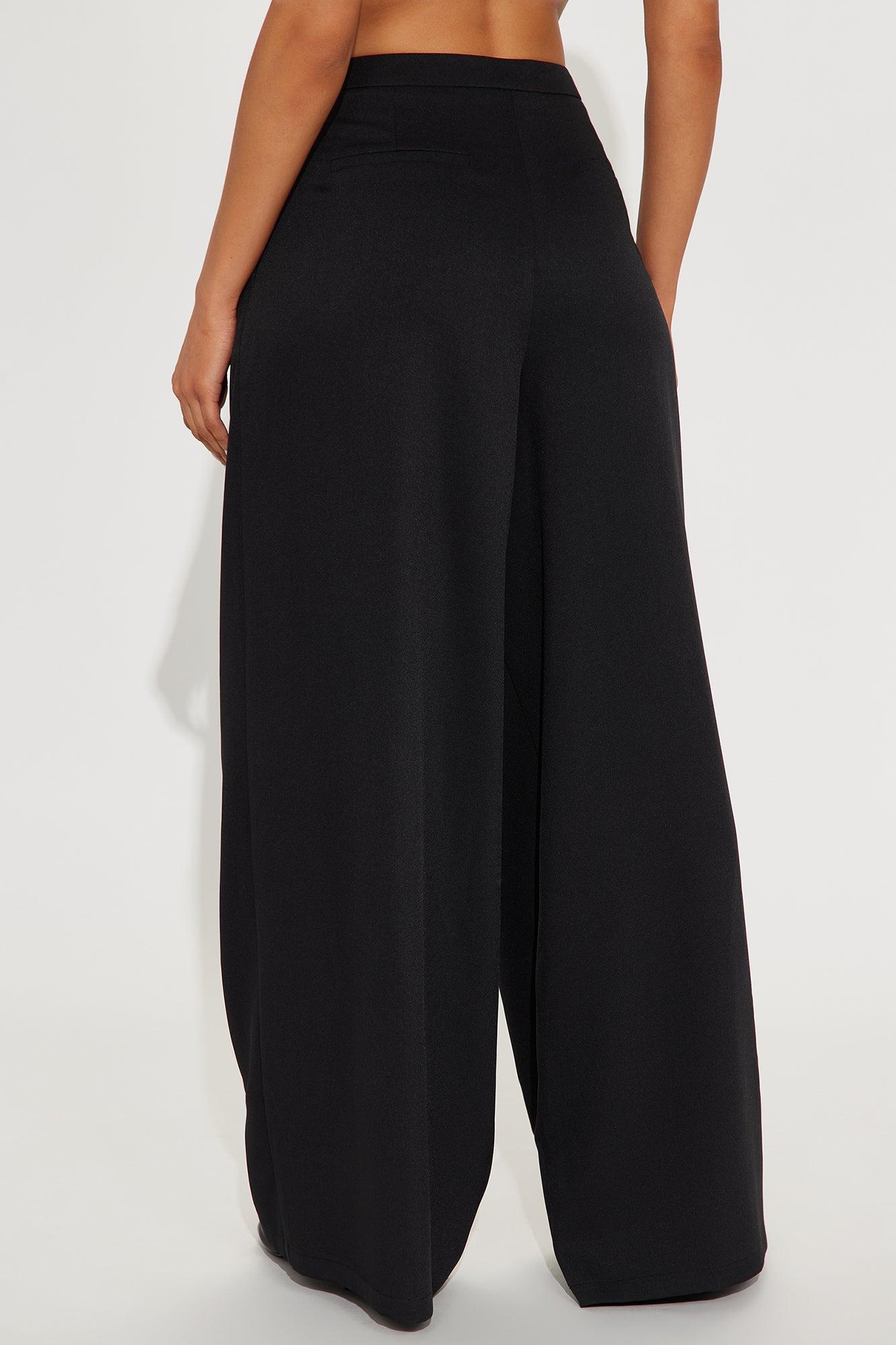 Mia Wide Leg Trouser Pant - Black Female Product Image