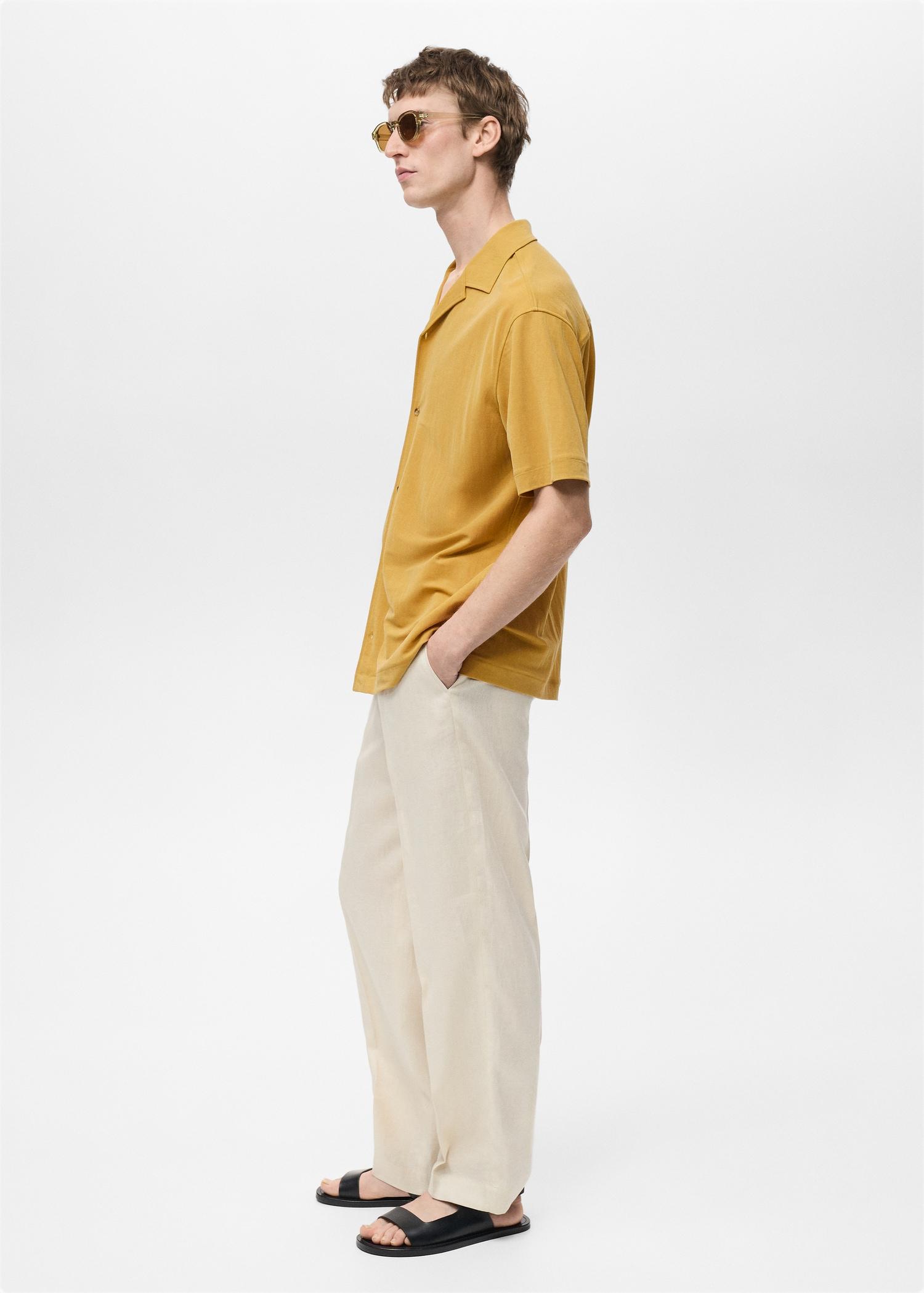 Modal shirt with bowling collar - Men | MANGO USA Product Image