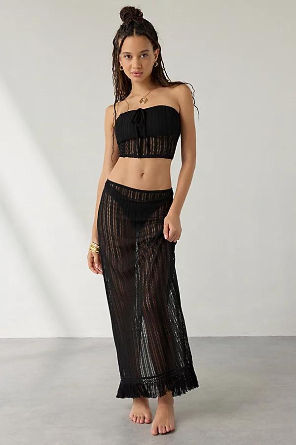 Urban Outfitters UO Under The Sun Semi-Sheer Knit Tube Top + Maxi Skirt Set Womens at Urban Outfitters Product Image