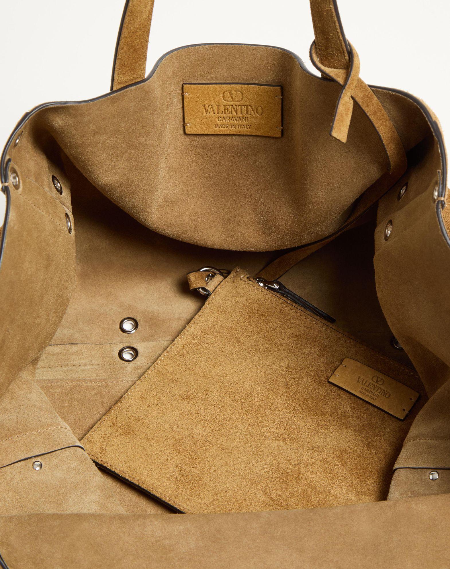 Valentino Garavani Medium Nellcôte Suede Shopping Bag Product Image