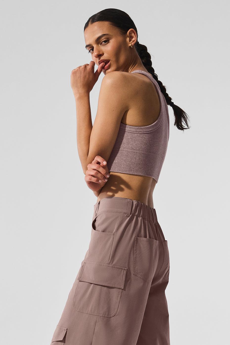 Seamless Delight High Neck Bra - Mushroom Heather Product Image