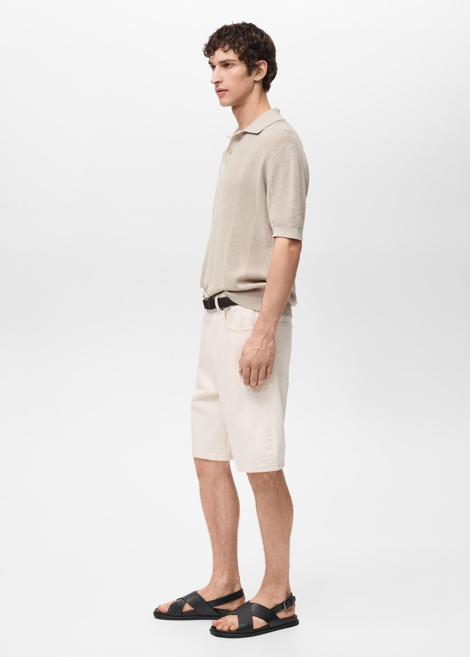 Denim relaxed-fit bermuda shorts - Men | MANGO USA Product Image