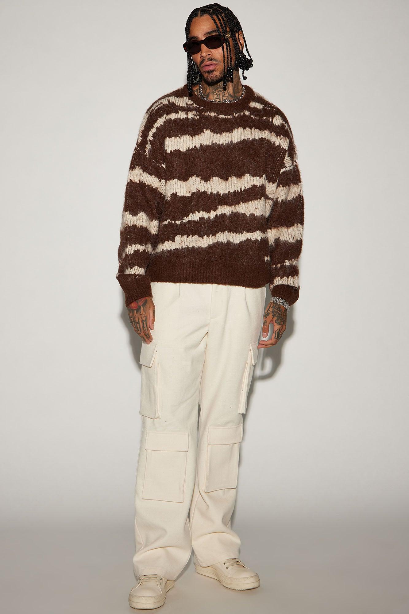 In The Game Crewneck Sweater - Brown/combo Product Image