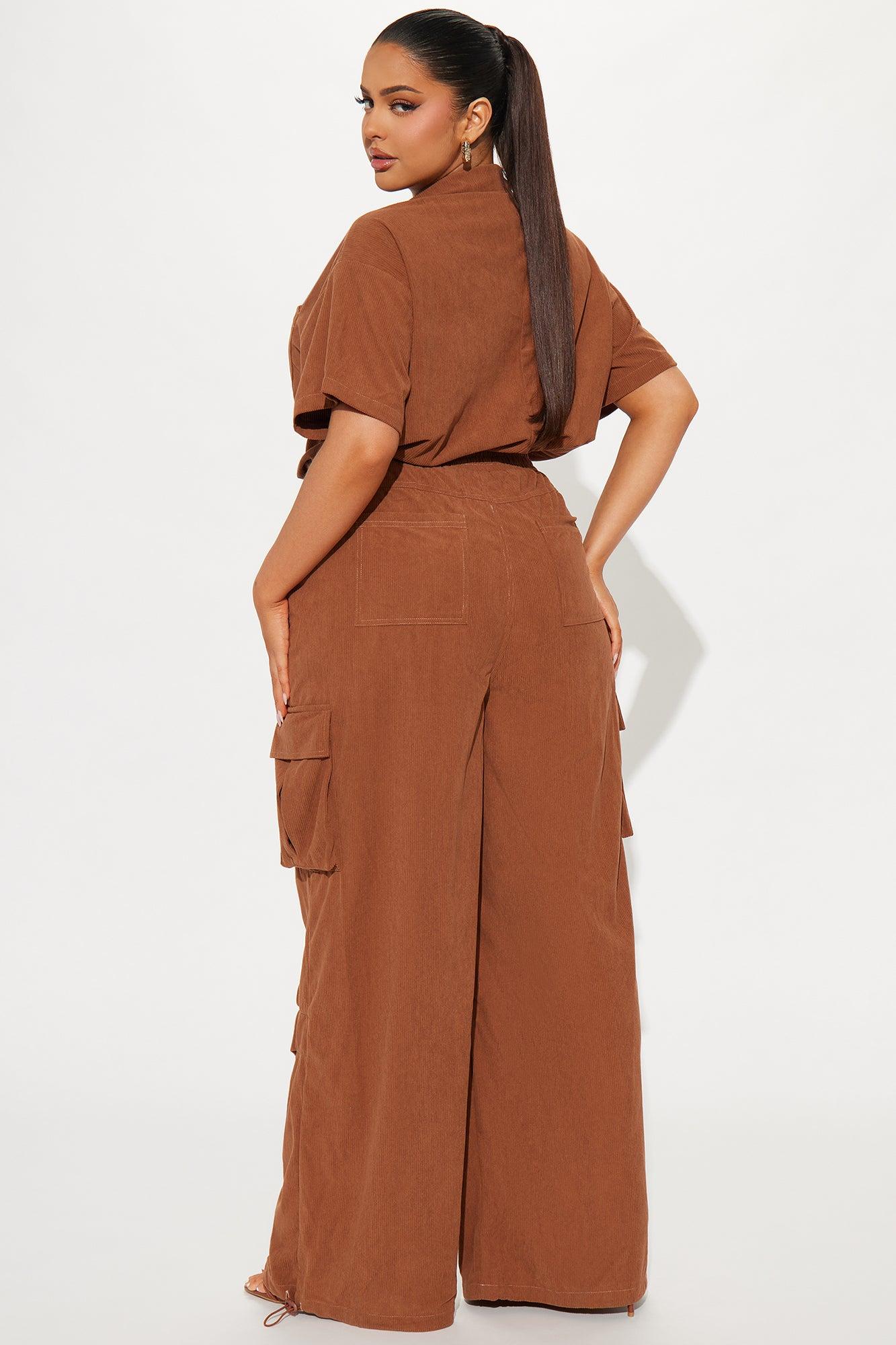 Got To Be It Corduroy Jumpsuit - Brown Product Image