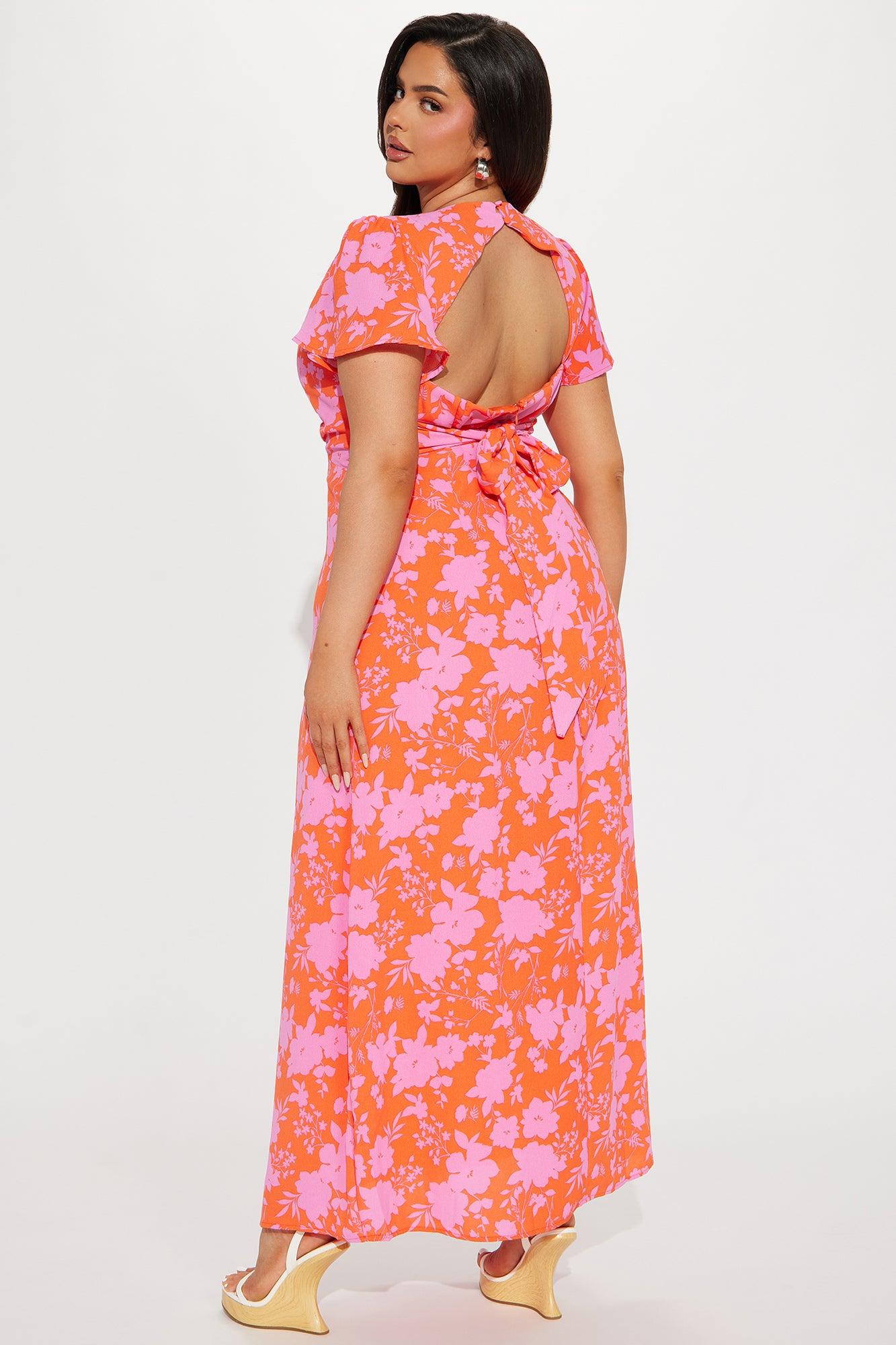 Layla Floral Maxi Dress - Orange/combo Product Image