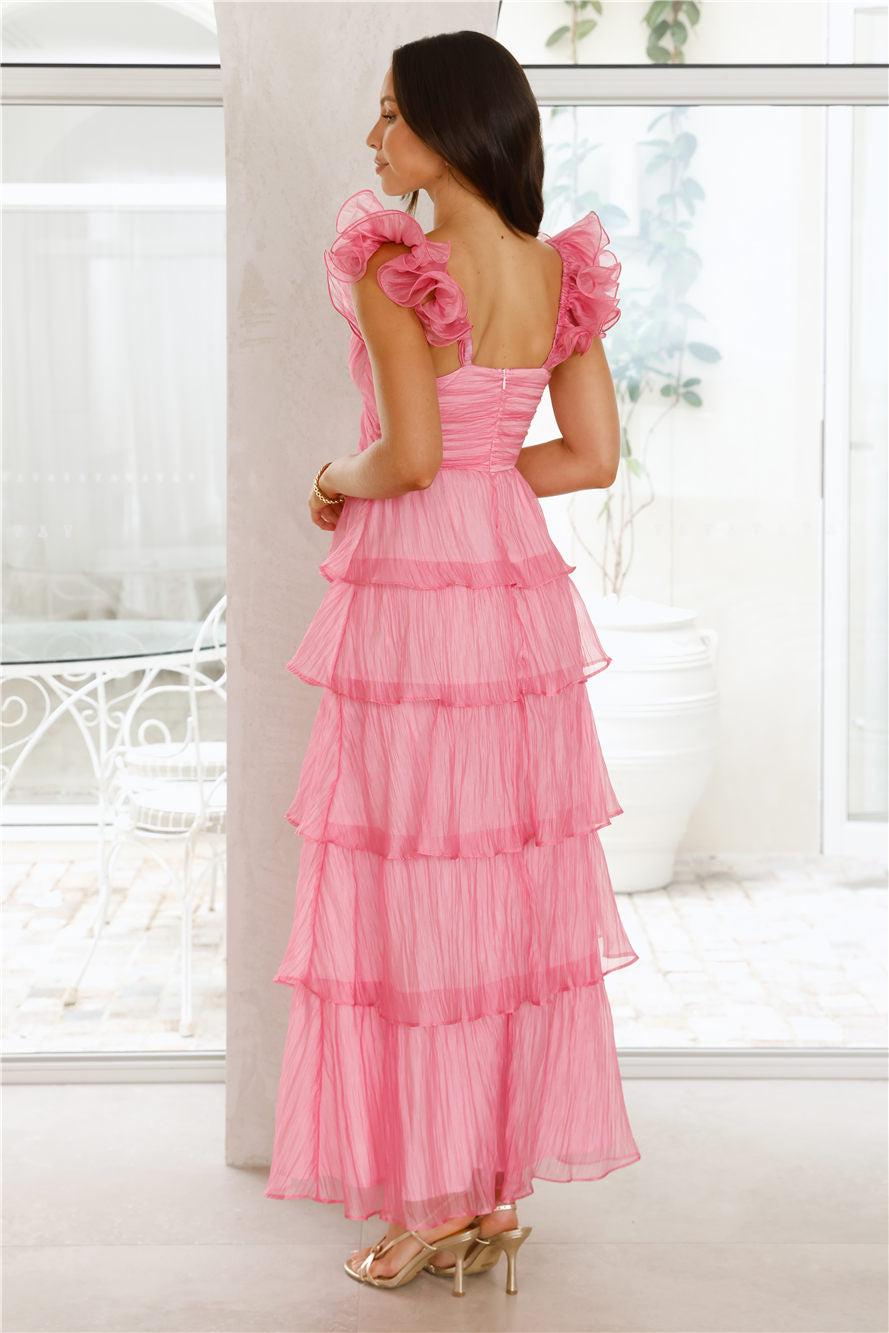 Shining Sunbeam Maxi Dress Pink Product Image